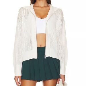 Varley Ivory Knit Zip Jacket